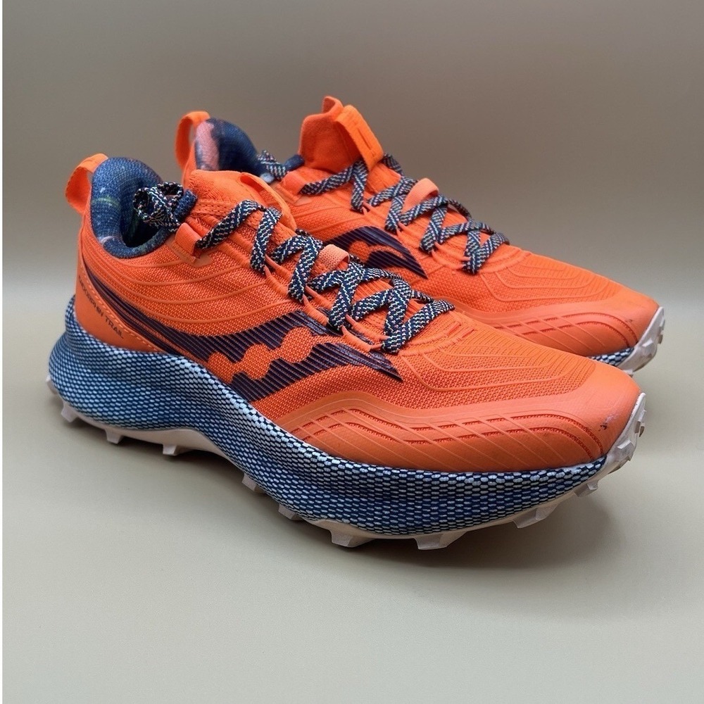 Saucony Endorphin Orange Blue Running Trail Hiking Shoes - Men's Size 8.5 USED